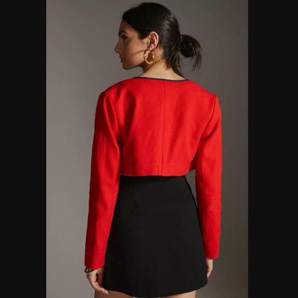 Anthropologie Maeve Tweed Red Jacket - Size 14 - NEW - Picture 5 of 9